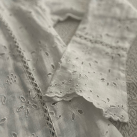 Lauren Ralph Lauren NWT White Eyelet Linen Duster Cottagecore Boho Coastal Small - Picture 9 of 15